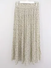 ◇ RADARISTA ラダリスタ 総柄 ロング プリーツ スカート サイズM オフホワイト グレー レディース P  【中古】 【1209020006996】