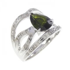 Pt900 K18YG トルマリン5.37 ダイヤモンド0.14 リング