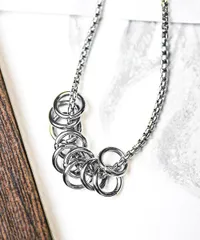 ネックレス メンズ チェーン モチーフ ペンダント クロス 十字架 リング 安全ピン【モチーフチェーンネックレスB】メンズネックレス チェーンネックレス メンズアクセ あずきチェーン ベネチアンチェーン シルバーアクセ おしゃれ aa-2503