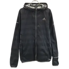 adidas アディダス 総柄 ウインドブレーカー S チャコール ジャケット メンズ 古着