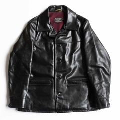 【美品/ビッグサイズ】SCHOTT【623US/7660/NEW CARCOAT】42 茶芯 ブラック レザー アメリカ製 ショット 25050406