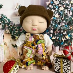 アグリーベイビーズBIG くま柄サロペットセット ネイビー