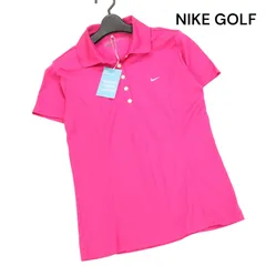 【新品 未使用】 NIKE GOLF ナイキ ゴルフ 春夏 DRI FIT 吸汗速乾♪ ロゴ刺繍 半袖 ポロシャツ Sz.L　レディース