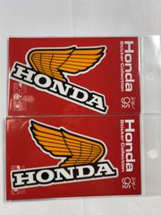 ★左右セット★HONDA ロゴ ダイカットクリアステッカー 1972WING mark YELLOW R コレクション バイク 公式グッズ HND069◎メルカリSHOP