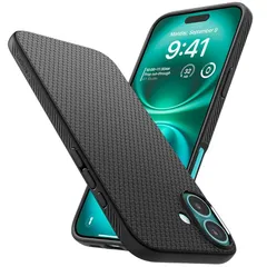 【18年社歴の技術力】Spigen iPhone 16 ケース TPU ソフト 耐衝撃 ストラップホール 米軍MIL規格 リキッド・エア ACS08194 (マット・ブラック) 1
