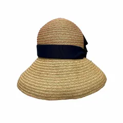 ランバンオンブルー LANVIN en Bleu ラフィアハット リボン 麦わら帽子 M-S 57.5-56㎝ ベージュ ネイビー ブラックのサムネイル