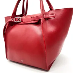 【美品】 CELINE セリーヌ ビッグバッグ スモール 新ロゴ ハンドバッグ ショルダーバッグ 2way レザー 革 レッド 赤 ユニセックス 男女兼用 メンズ レディース