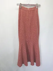 ◇ ⊆ Re EDIT リエディ ニット ロング丈 マーメイド スカート サイズM テラコッタ系 ブラウン系 レディース E  【1503040007316】