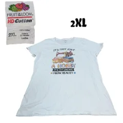 フルーツオブザルーム古着プリント半袖Tシャツ2XLホワイト　SY00252