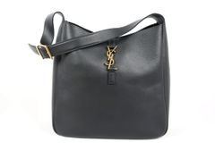 【超美品】SAINT LAURENT YSL イヴサンローラン ソフトスモール グレインレザー ホーボー ショルダーバッグ【SQ93】