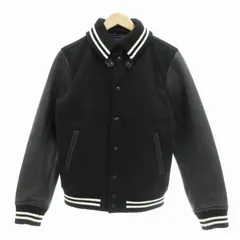 ビームス BEAMS 美品 スタジャン ラムレザー切替 ウール M 黒 ブラック /JSのサムネイル