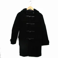 B&Y ユナイテッドアローズ BEAUTY&YOUTH ビューティー&ユース ダッフル コート アウター ミドル ウール フェイクレザー フード S 黒 ブラック /NT34
