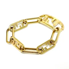 フェンディ FENDI FF オーロック ブレスレット M ブレス アクセサリー GP ゴールドメッキ ゴールド系 レディース メンズ 【中古】