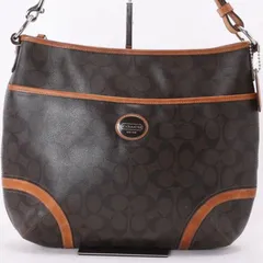 COACH コーチシグネチャー クロスボディ バック レザー ブラウン