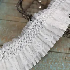 トカリリ レース 手芸用品 DIY 衣装 パーティー装飾 ウェディング クラフト 飾り 素材 ハンドメイド用(白 #4,  ２ｍ)