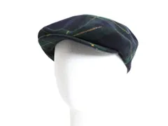 【お得なクーポン配布中!】 イタリア製 90s ラルフローレン ハンチング キャップ レディース М / ポロ 帽子 キャスケット ブラックウォッチ チェック ウール カシミヤ