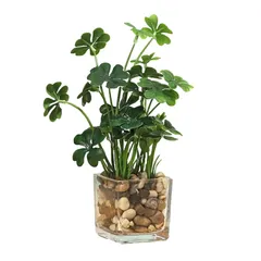【新品】 ENN LLC インテリア用フェイクグリーン 常緑樹風 造花 観葉植物 (四つ葉のクローバー)