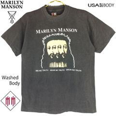 126 MARILYN MANSON マリリンマンソン Tシャツ BELIEVE ウォッシュアウトブラック Lサイズ 美品 ロックバンド ロックT バンドT メンズ レディース ユニセックス ロック パンク バンド 半袖 フェス ミュージックT レア 稀少