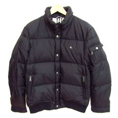 バーバリーブラックレーベル 中綿ジャケット ジャンパー アウター フードなし メンズ Mサイズ ブラック BURBERRY BLACK LABEL 【中古】