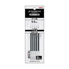（まとめ） 三菱鉛筆 油性ボールペン替芯 0.5mm黒 ジェットストリーム単色用 SXR55P.24 1パック（5本） 【×10セット】