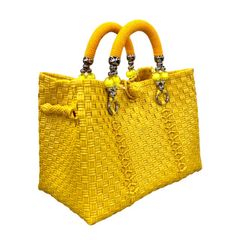 パサールバッグMサイズ　YELLOW　かごバッグ　プラバッグ