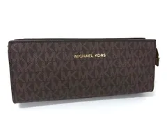 ■美品■ MICHAEL KORS マイケルコース MK柄 PVC ペンケース 筆入れ 筆箱 ステーショナリー ブラウン系 DH9746のサムネイル