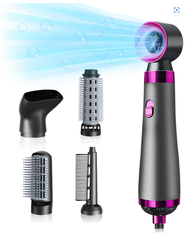 ドライヤー 大風量 電気髪ごて 速乾 ヘアドライヤー 1200W カールドライヤー 簡単にスタイリング 3段階冷熱風量調節 くるくるドライヤー マイナスイオン 付属品5種 過熱防止機能 熱風ブラシ 恒温ヘアケア ストレート/カーリーヘア/ボリュームアップ