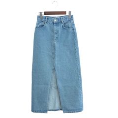 ★送料無料★woadblue 別注✨IENA　カットオフ デニム マキシスカート IENA woadblue 別注 デニム シンチバック スリット マキシスカート