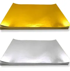 【即納】株式会社サザンウインド 大判 金紙 銀紙 大量セット 約33.5×23.5cm 50枚 100枚 折り紙 切り絵 アート (金銀 各50枚)