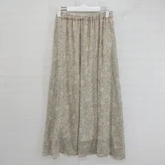 ◇ AZUL BY MOUSSY ウエストゴム 花柄 ロング フレア スカート サイズ M ホワイト ベージュ系 レディース E  【1304050002724】