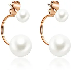 CHLOEOS パール ピアス レディース 人気 真珠 k18金 金属アレルギー対応 両耳用 大人 おしゃれ フレッシュ セクシー プレゼント かわいい きれい 素敵 ギフトBOX付き ホワイト( ホワイト B)