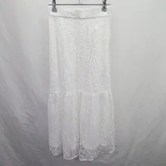 ◇ ⊂ Apart by アパートバイ 花柄 ロング ギャザー レースデザインスカート サイズF ホワイト系 レディース E  【1507160020804】