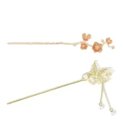 【新着商品】プレゼント 誕生日 ガールズ レディース ヘアアクセサリー ヘアアクセサリー ヘアアクセサリー 着物 和風 ギフト 浴衣 浴衣 和装 普段使い エレガント 古典的 おしゃれ 和装小物 桜形 蝶々 2個セット 桜祭り かんざし 髪飾り 簪