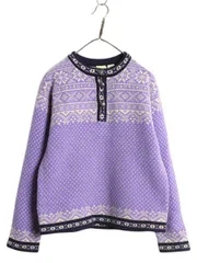 【お得なクーポン配布中!】 エルエルビーン ヘンリーネック ニット セーター レディース M 古着 LLBEAN 総柄 ノルディック柄 デザイン バーズアイ メリノ ラム ウール