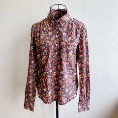 マークジェイコブス MARC JACOBS シャツ 小花柄 総柄 ボタンダウン  プルオーバー 刻印ボタン 昭和レトロ 90s オールド 小さめ