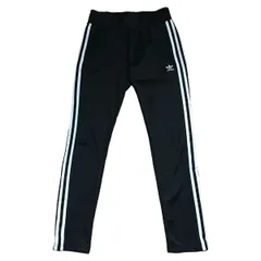 古着 adidas アディダス トラックパンツ ジャージ トレフォイルロゴ 3ライン ブラック SS 85サイズ 254-59