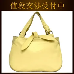 ロエベ ハンドバッグ イエロー アナグラム 美品 レザー スエード 中古