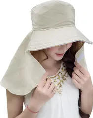 Laquest 母の日 ラ・クエスト 日よけ帽子 レディース ハット リバーシブル 農作業 サンバイザー ウォーキング スポーツ観戦( オフホワイト,  Free Size)