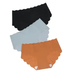 ☆ レンガ×ブラック×グレー ☆ 2XL ☆ レディース シームレス ショーツ 3枚セット pk820 レディース ショーツ シームレス 3枚 セット シームレスショーツ 下着 パンツ パンティ アンダーウェア シームレスパンツ スタンダード インナーウェア