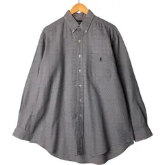 古着 ラルフローレン Ralph Lauren YARMOUTH 千鳥格子柄 長袖 ボタンダウンチェックシャツ メンズL相当/eaa575222