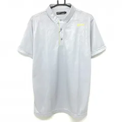 【新品】スリクソン 半袖ポロシャツ ライトグレー スクエアドット総柄地模様 吸汗速乾 メンズ LL ゴルフウェア SRIXON