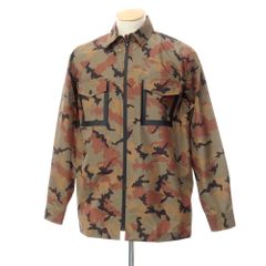 【新品アウトレット】バグッタ Bagutta ポリエステル カモフラージュ ジップアップ シェルジャケット オリーブxブラウンxブラック【サイズS】【メンズ】
