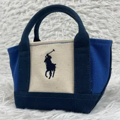 Ralph Lauren  ラルフローレン　ミニトートバッグ　キャンバス　小物入れ　ハンドバッグ　ポニー