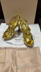 プラダ PRADA ナッパ レザー チェーン ウォレット ギャザー 1DH044 