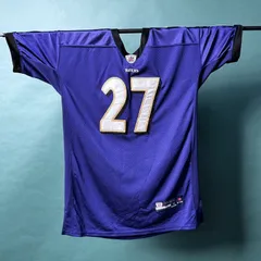 【Reebok / NFL】レイブンズ #27 RICE ゲームシャツ パープル メンズXL相当_