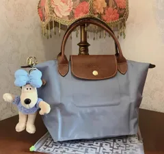 【新品】ロンシャン ル・プリアージュ 70周年記念 スチールグレー ラージ ナイロン トートバッグ LONGCHAMP レディース 厚手 大容量 正規品 長柄 即納