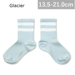 【新品・未使用】collegien(コレジアン) Nico - Ribbed Varsity Crew Socks 【Glacier】キッズ ソックス 【8470】