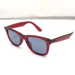 【中古】Ray-Ban WAYFARER サングラス RB 2140-F 6614/56 赤 ケースあり レイバン[91]