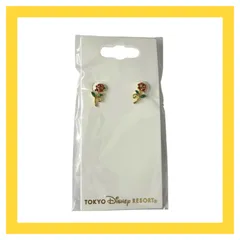 ディズニー 美女と野獣 【ピアス】ゴールド バラ 赤 東京ディズニーリゾート TDR