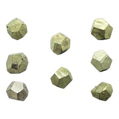 【送料無料】つくしサイエンス パイライト 黄鉄鉱 原石 結晶 鉱物標本 天然石 パワーストーン スペイン産 (12面体8粒)【返品・交換保証】